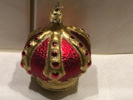 Hübscher Weihnachts-Anhänger rot/goldene Krone