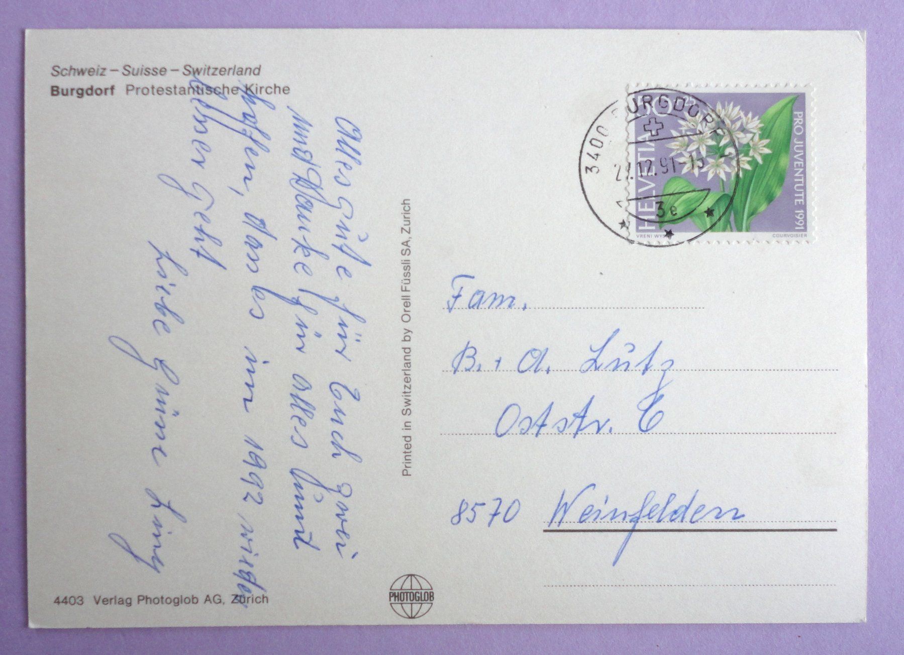 Cartoline postali: Burgdorf, Protestantische Kirche – Usato da Fétigny venduto da Billy2miny 1