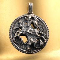 Silber Anhänger 925 Ritter und Drache
