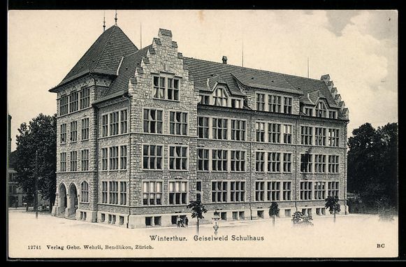 Ansichtskarten: AK Winterthur, Geiselweid Schulhaus – Gebraucht aus Berlin von bartko-reher