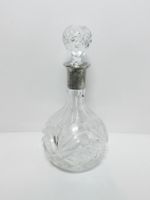 Antik Glas Karaffe mit Silbermontur 800