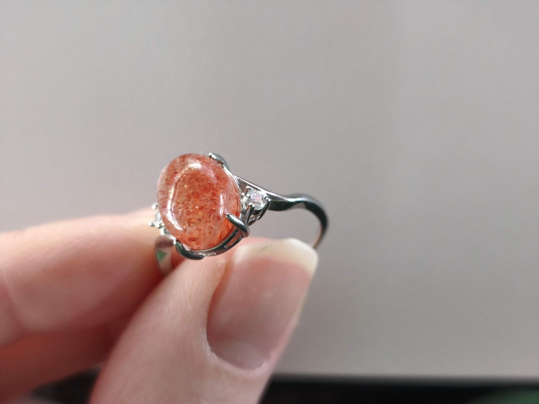 Anelli: Wunderschöner Sonnenstein Ring, Silber 925 verstellbar  – Usato da St. Gallen venduto da GIULESGG 2