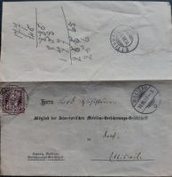 Faltbrief 1893, Ziffermarke Helvetia 5 Rp. braun