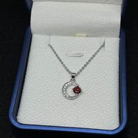Moissanite Halskette mit Anhänger, Silber 0.5ct Zertifikat