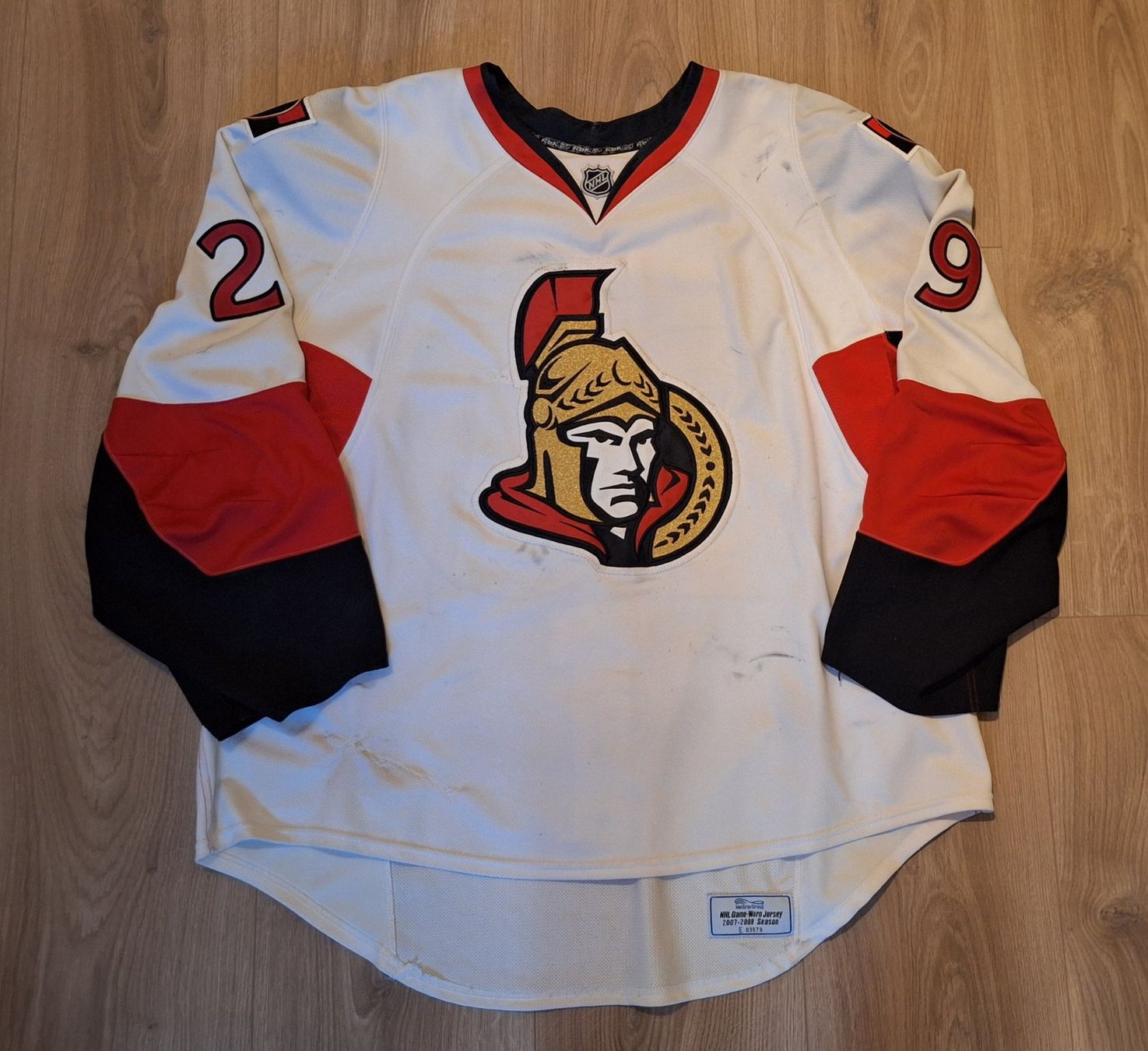 Reebok Leibchen & Hosen: MARTIN GERBER GAME WORN JERSEY OTTAWA SENATORS 2007 - 2008 – Gebraucht aus Vufflens-la-Ville von ClaudeGiroux1974 1