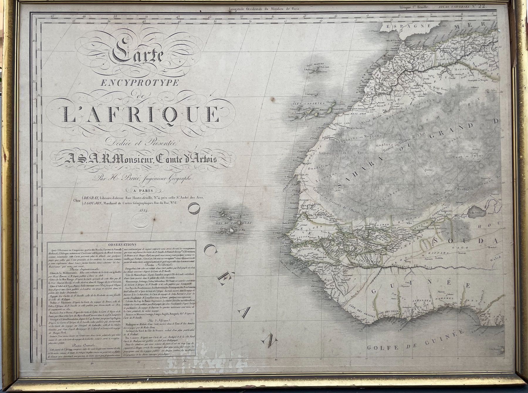 Cartine & Atlanti: CARTE  DE L‘AFRIQUE 1814 - UNIQUE – Usato da Zürich venduto da Danokiko 1