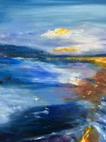 Original Gemälde auf Leinwand, abstrakt Landschaft