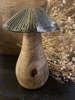 Pilz / mushroom Holz / Metall, Höhe 12 cm