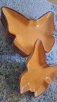 6 Assiettes plates papillon orange