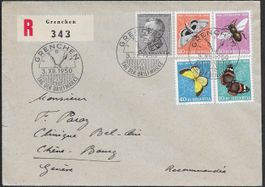 1950 R/Satz-Brief GRENCHEN o Tag der Briefmarke top ab 1.-