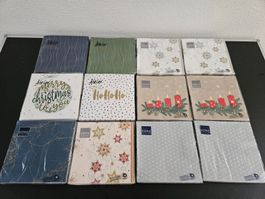 Neu - Servietten - Weihnachten - 12 Packungen - 33cm x 33cm