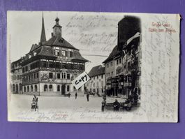 Gruss aus Stein am Rhein Rathaus Platz um 1906 AK Guggenheim