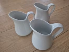 3 x Cucina & Tavola Milchkännchen weiss Keramik neuwertig