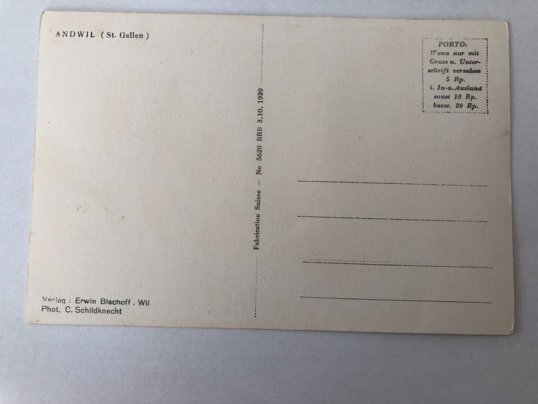 Cartoline postali: Andwil (St Gallen) – Usato da Pfäffikon ZH venduto da Waltoversand 1