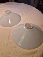 2 abat- jour anciens en opaline blanche