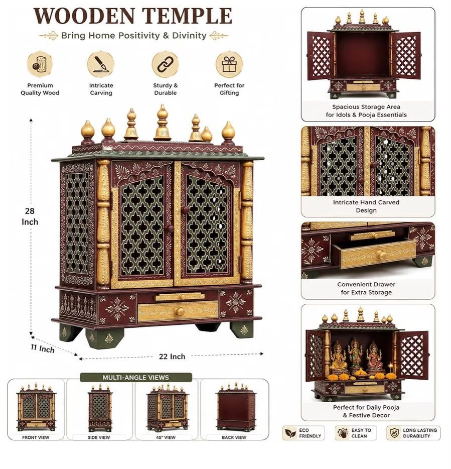 Schränke: Wooden mandir / temple with cupboard – Neu (gemäss Beschreibung) aus Olten von pan_l2rt 5