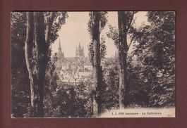 LAUSANNE au travers des arbres - Cathédrale - 1916