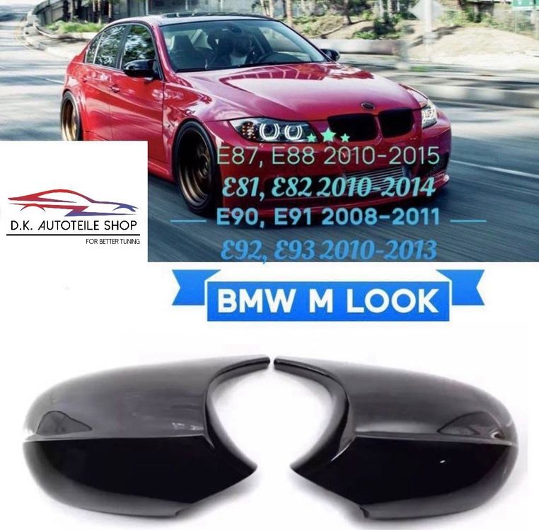 BMW M Look Spiegelkappen E81 E82 E87 E88 E90 E91 E92 Neu