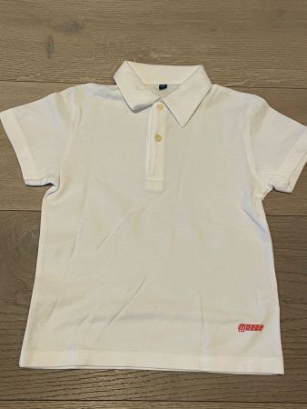 Kindertshirt/Weiss mit Kragen/Gr. 110/100% Baumwolle//OVP