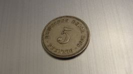 1908 Deutsches Reich 5 Pfennig