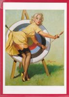 PIN UP GIRL, GIL ELVGREN, A NEAR MISS, 1960 ( 11.3 X 16.2cm)