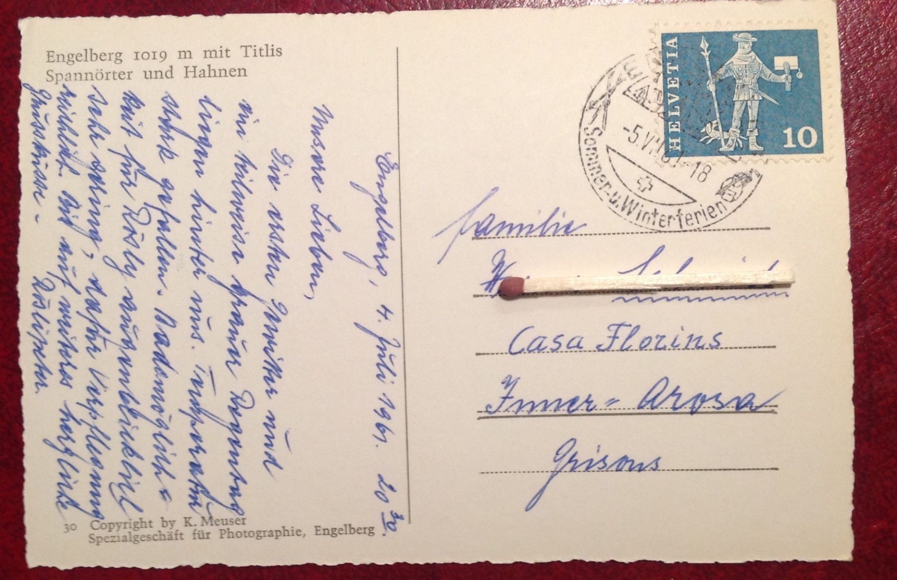 Ansichtskarten: Engelberg Postkarte 0 – Gebraucht aus Reinach BL von Linda013 1