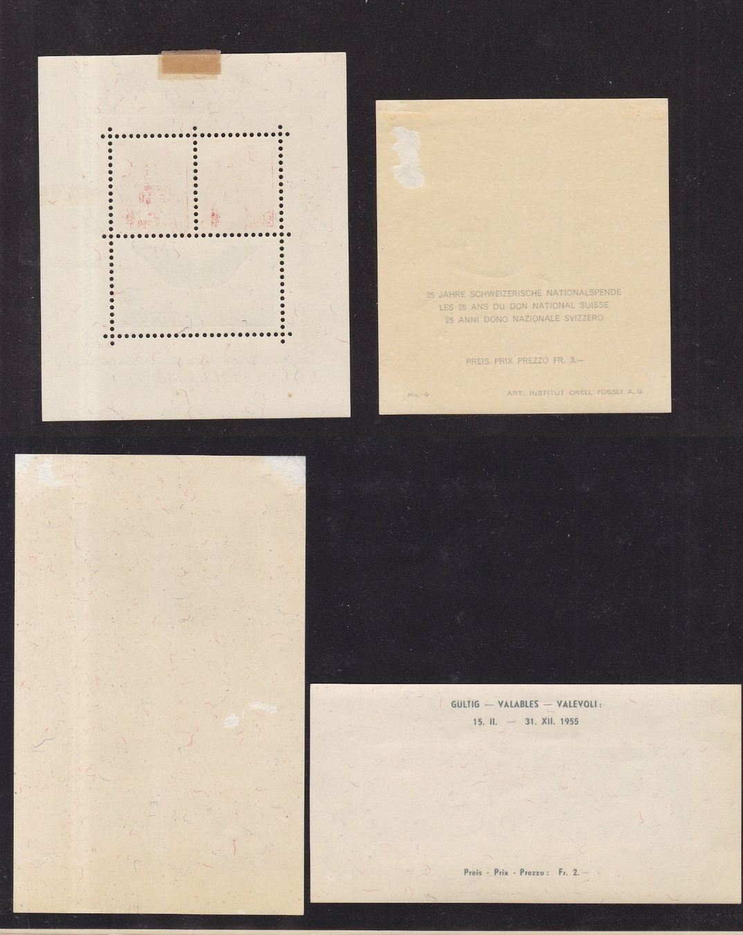Tutti i francobolli: 4 Stk. CH Briefmarken-Blocks ab 1938 – Usato da Münchwilen AG venduto da Nesar 1
