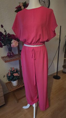 Two-piece pink viscose size M set