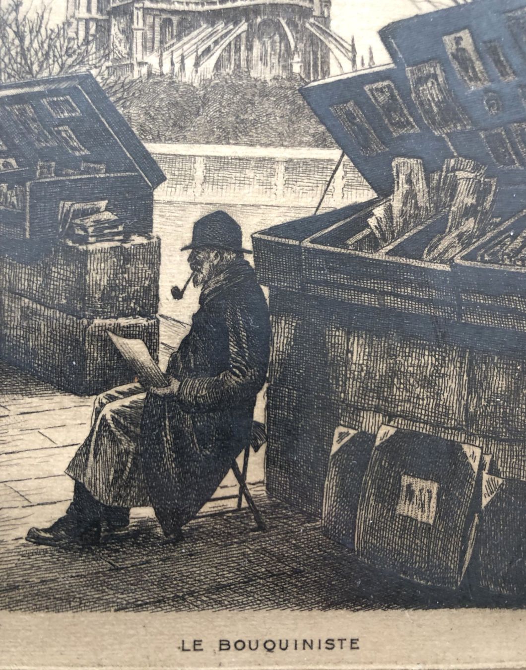 Gemälde: Orig. Radierung - Le Bouquiniste – Gebraucht aus Schaffhausen von durruti 2
