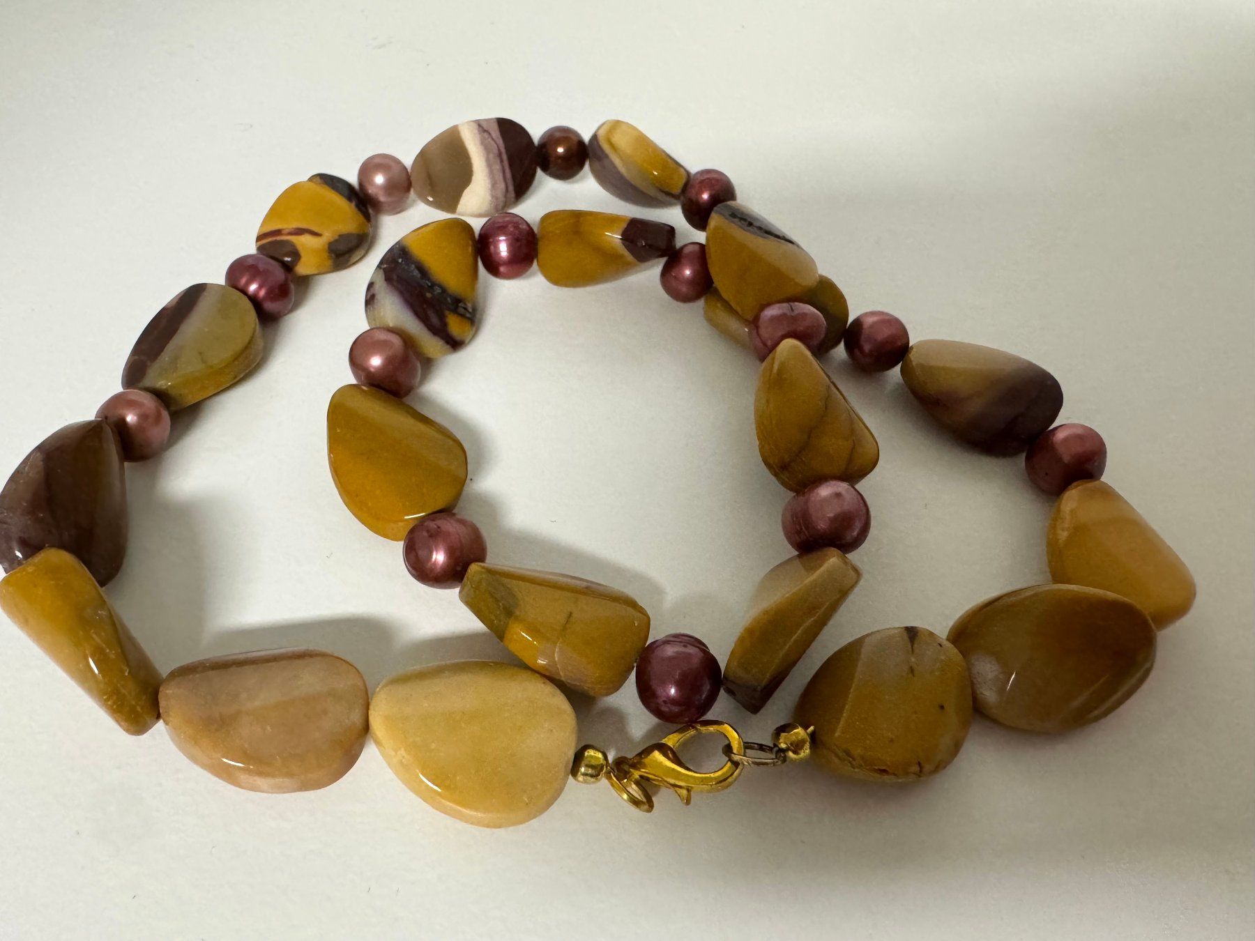 Catenine: Halskette Mookait, Zuchtperlen. – Nuovo (secondo la descrizione) da Biberist venduto da tl-schmuck 1