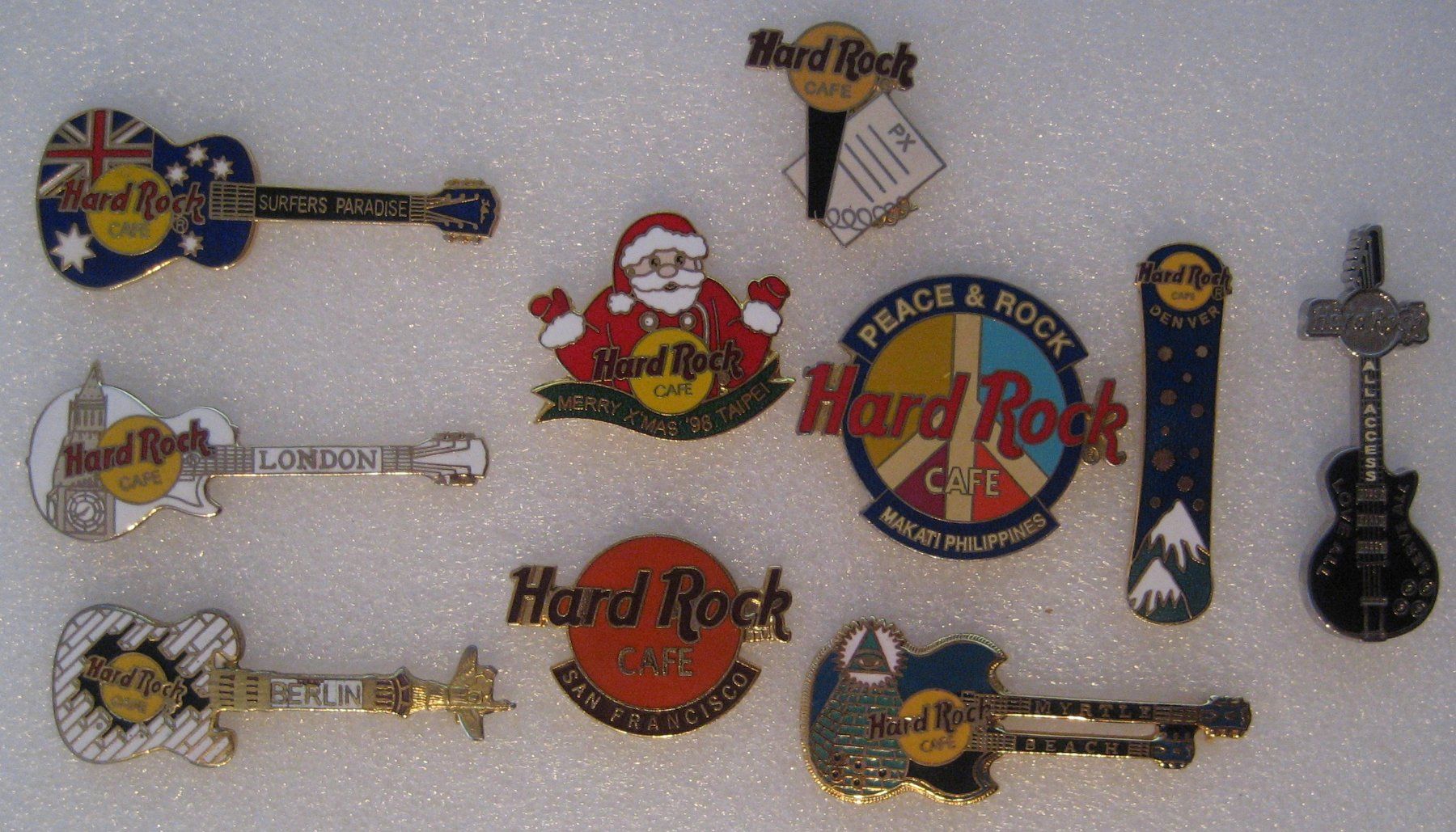Hard Rock Cafe Placchette & Badge: 10 Hard Rock Cafe Pins Set #6 von 8 – Usato da Emmenbrücke venduto da tms1122