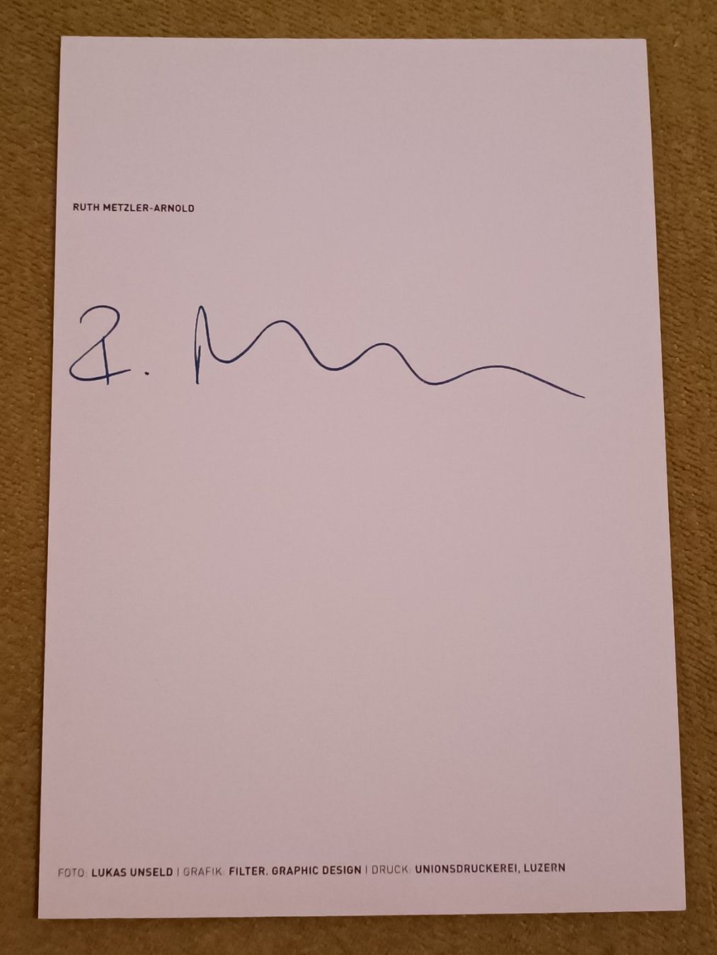 Autografi: Ruth Metzler - alt Bundesrätin – Usato da Menziken venduto da Autogramme