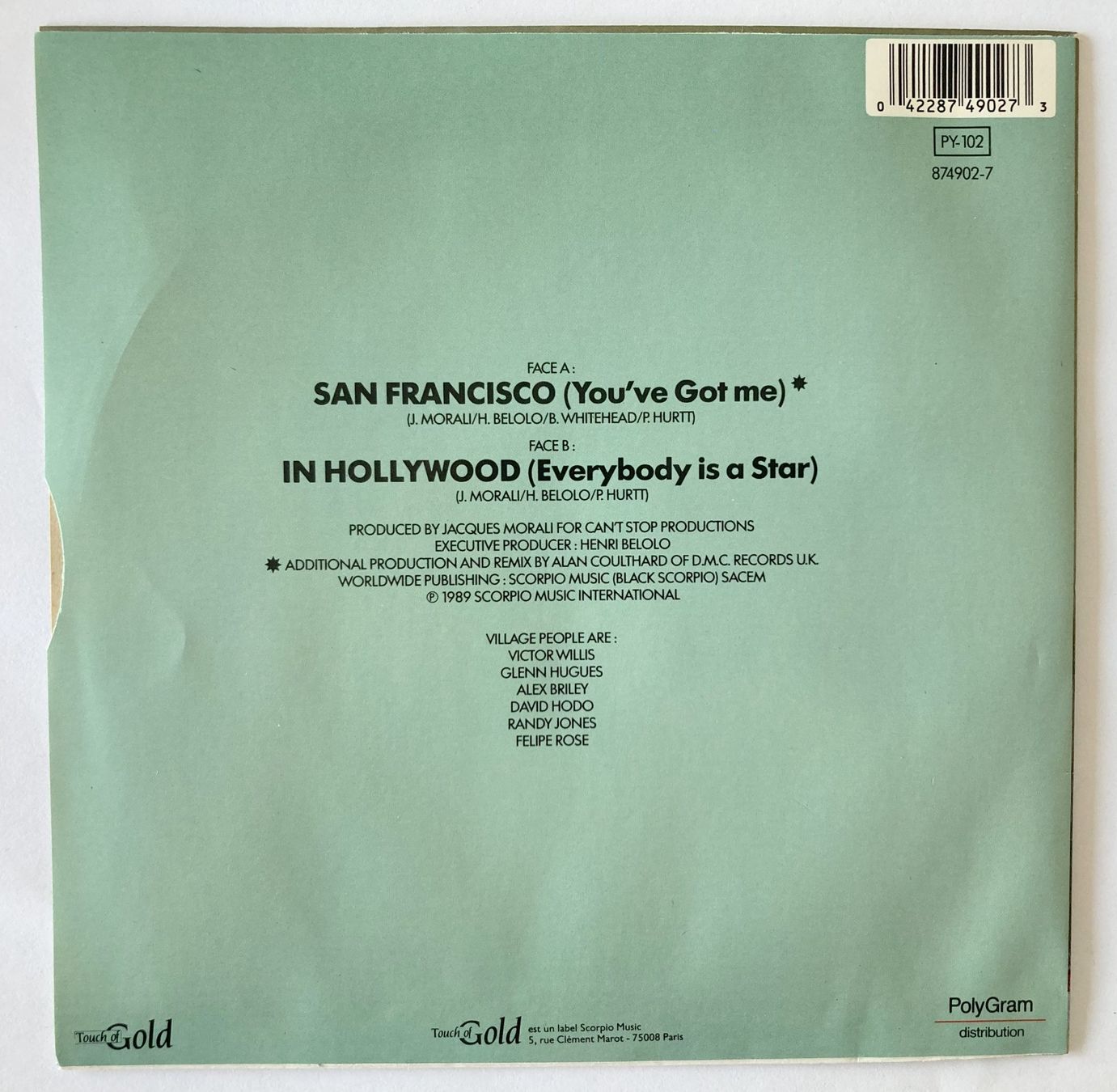 Schallplatten: VILLAGE PEOPLE - SAN FRANCISCO – Gebraucht aus Bottens von hotter-than-hell 1