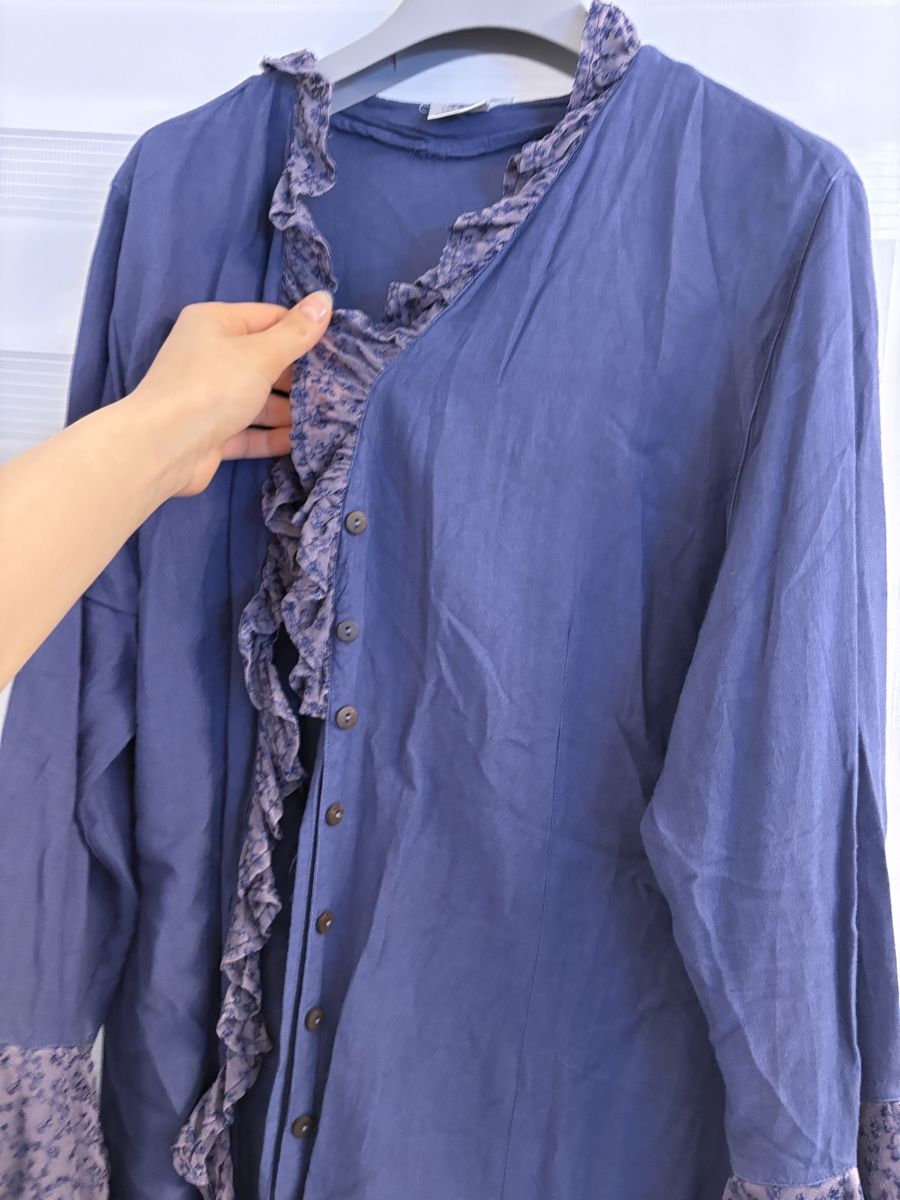 Camicette: Viskose Bluse in Dunkelblau mit Spitzenbesatz – Usato da Basel venduto da lolushka 5