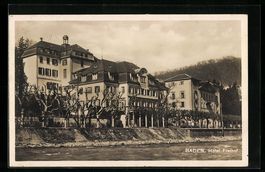 AK Baden, Blick zum Hotel Freihof, 1927