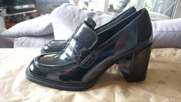 Schuhe schwarz Lackleder Grösse 42 Blockabsatz gebraucht