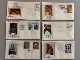 Briefmarken 61 Ersttagsbriefe UNICEF Jahr des Kindes 1979