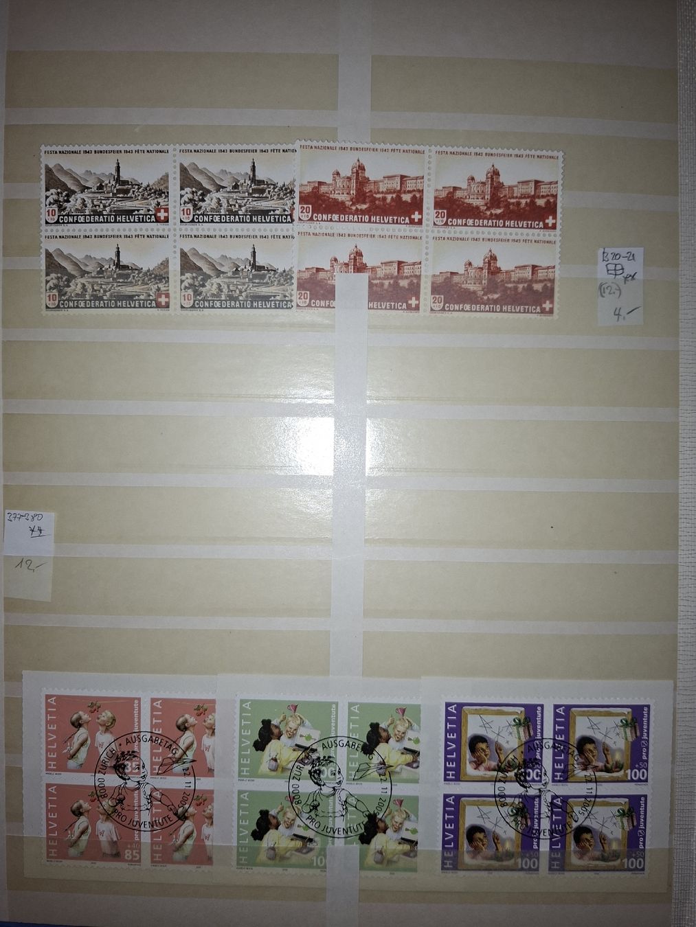 Tous les timbres: Werbemarken / 4 er Blocks / Schweiz  – D'occasion à Balgach par SIMEON27 4