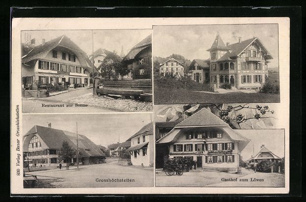 Cartoline postali: Grosshöchstetten, Restaurant zur Sonne, – Usato da Berlin venduto da bartko-reher