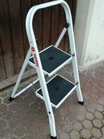 Stabile Haushaltsleiter Klappleiter Hailo 2 Stufen weiss