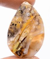 Cabochon L-2091 – Feder Achat – 29X19X4mm – 20 Karat