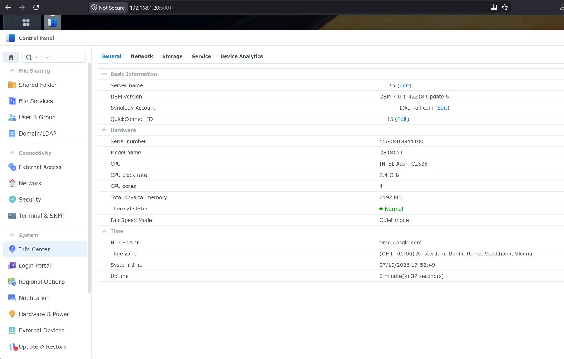 Synology Server: Synology Diskstation DS1815+ mit 8GB RAM – Usato da Zürich venduto da Lock5151 5