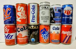 alte Cola Dosen aus verschiedenen Ländern nicht Coca-Cola (2