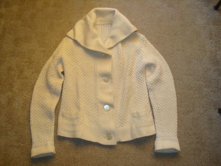 Strickjacke - eierschalenfarbig/beige