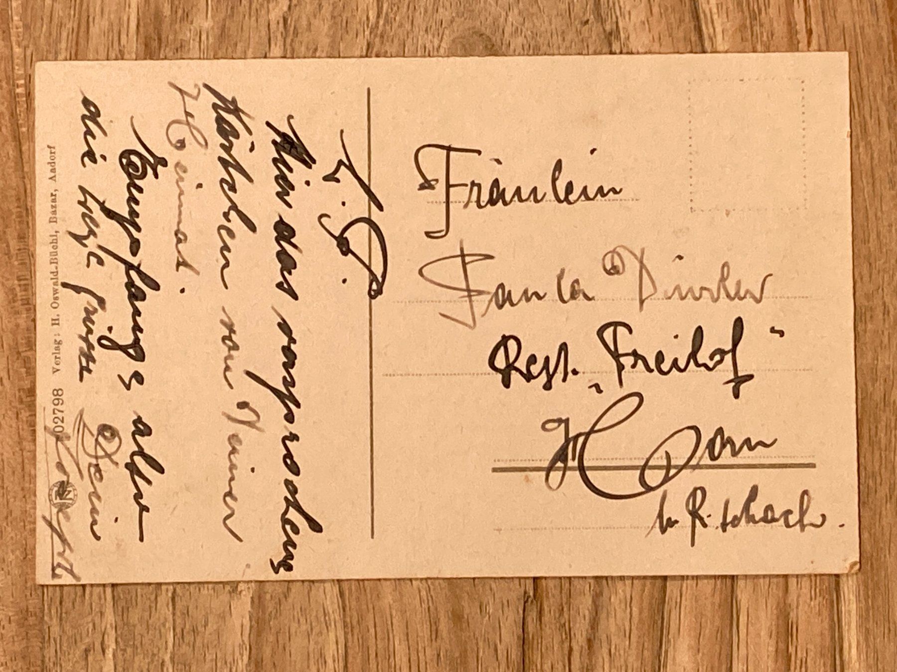 Cartoline postali: um 1920 ? AADORF – Usato da Buchrain venduto da Blochha 1