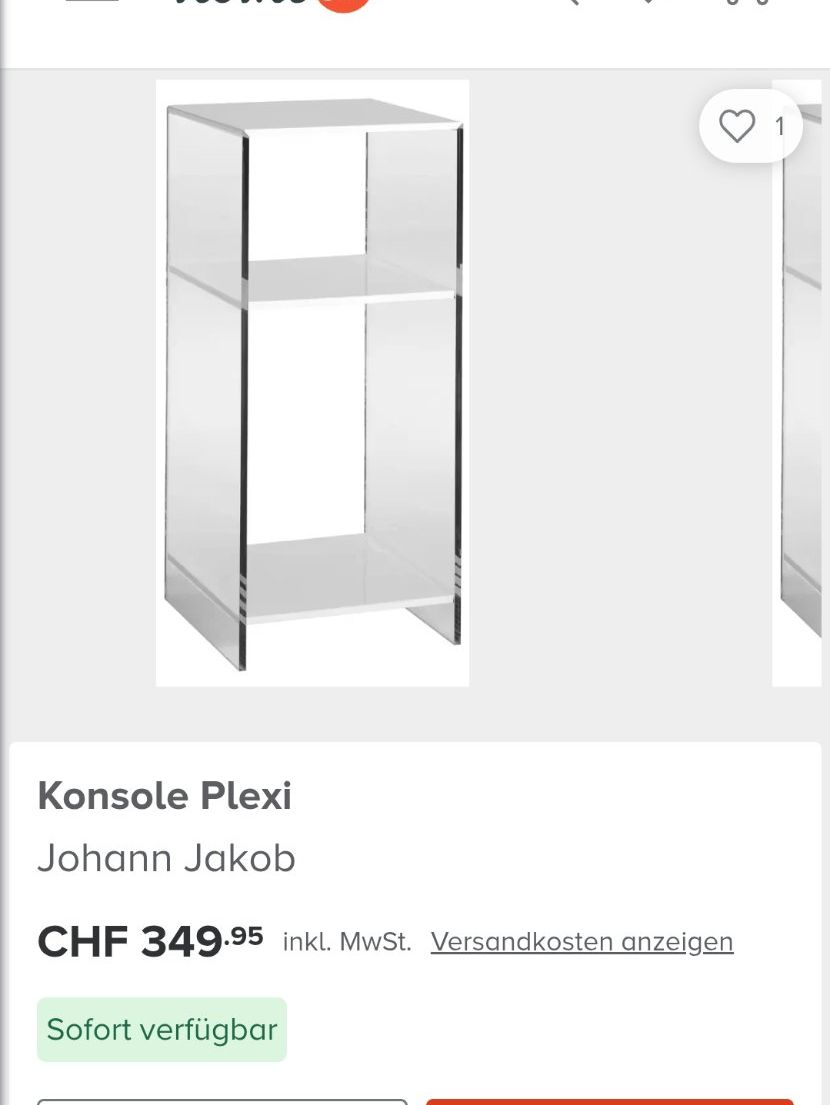 Regale: Étagère, console plexiglas Johann JAKOB – Gebraucht aus Fully von tameab 5