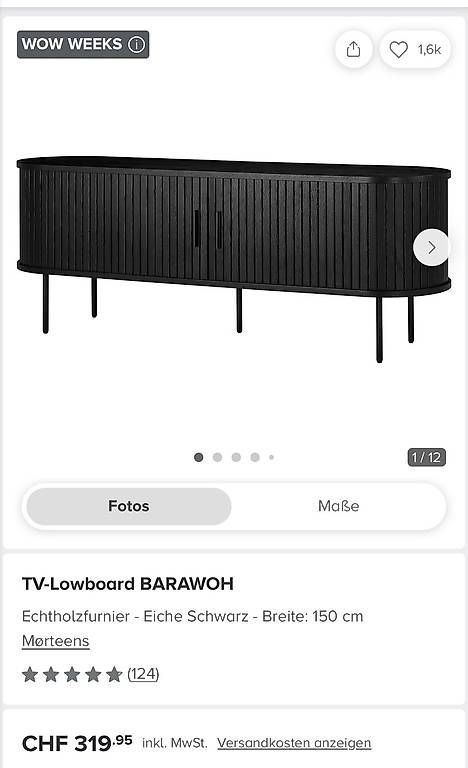 Mobili TV: TV Lowboard/Möbel Schwarz Echtholzfurnier – Usato da Biberstein venduto da LOREDANADF1 3