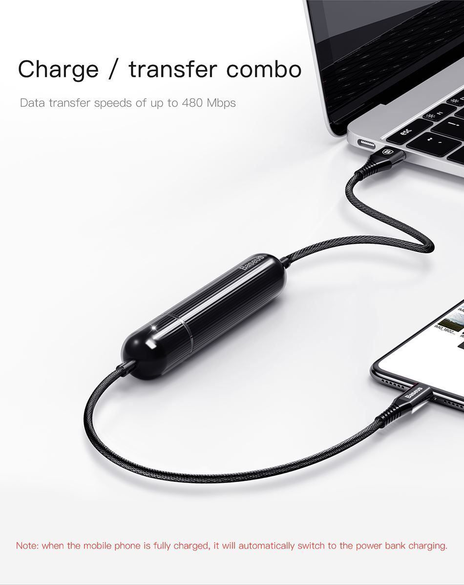 Baseus Caricabatterie: Baseus Câble lightning fast charge powerbank – Nuovo e nell'imballaggio originale da Morges venduto da DigiAC 8