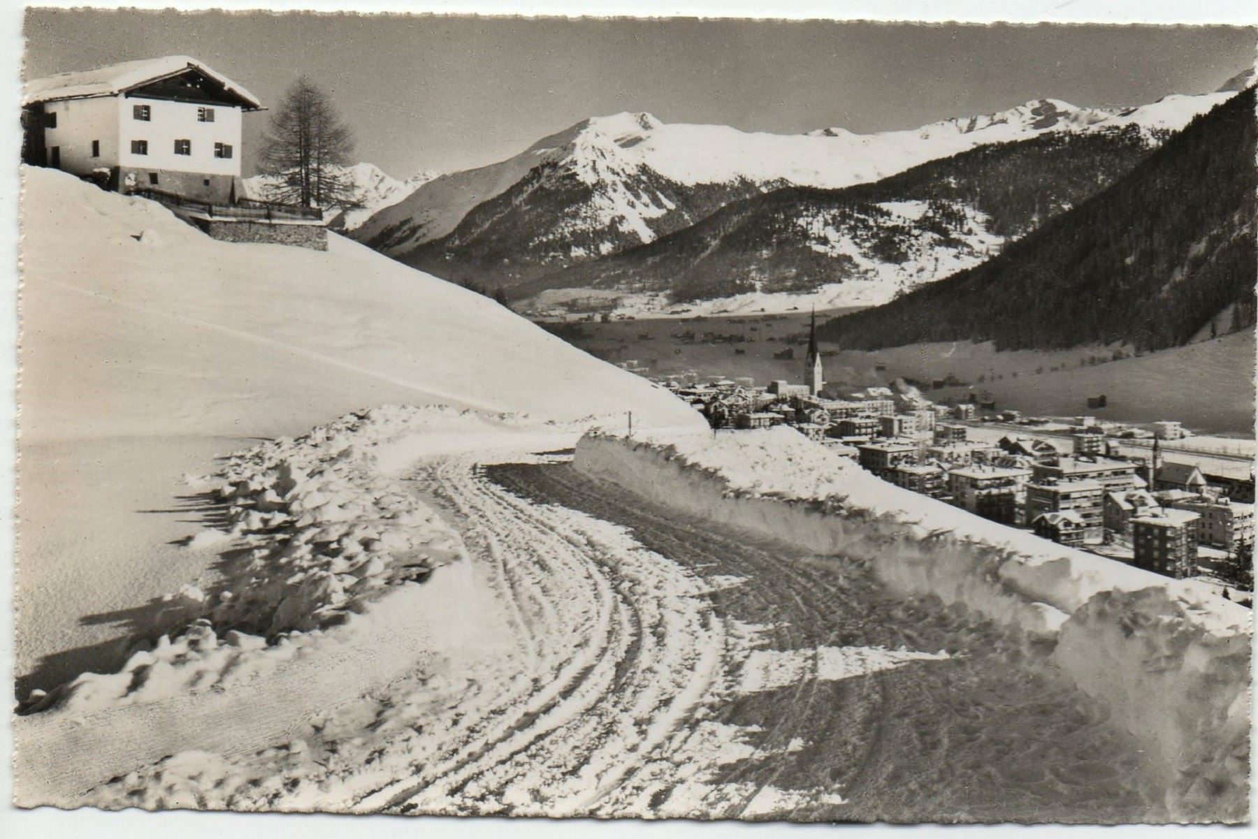 Ansichtskarten: DAVOS mit Pischahorn im Winter – Gebraucht aus Jona von philajona