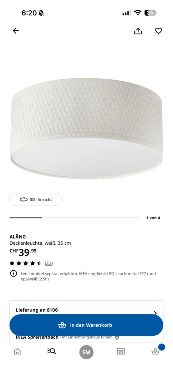 Ikea Lampen: deckenlampe – Gebraucht aus Adlikon b.Regensdf von sxmx13